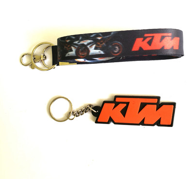 ShopTalk Ready To Race Fabric Id Tag With Ktm Rubber Key Chain