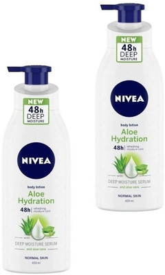 NIVEA (Aloe Hydration Body Lotion Deep Moisture Each 400ml) Set of- 2(800 ml)