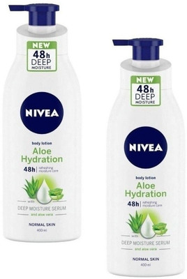 NIVEA Aloe (Hydration) Body Lotion Deep Moisture Each 400ml Pack of2(800 ml)
