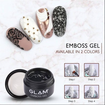 GLAM Emboss Gel ! Emboss Effect	|Highly Pigmented|Supports UV/LED lamp| White