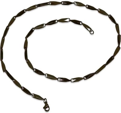R JEWELS Trendy & Fancy Exclusive Stainless Steel Black Neck Chain For Men & Boys 18 Inch Brass Chain