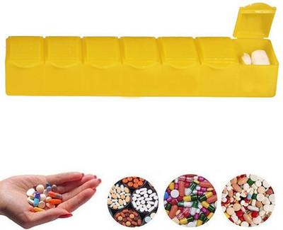 Ganapati Universal Co 7 days 7 Days Medicine Pill Drug Storage Box Case Mini Pillbox Container for 7 days Pill Box(Multicolor)