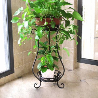 PRIME KRAFTS 2 Tier Iron Flower and Plant Stand for Room, Balcony and Garden-Indoor/Outdoor Plant Container Set(Metal)