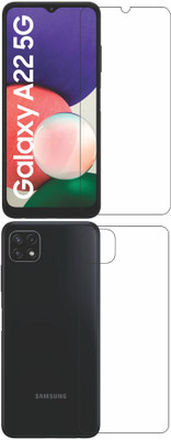 wooden craft Front and Back Tempered Glass for Samsung Galaxy A22 5G {Flexible}, SM-A226BLVHINS, SM-A226B, SM-A226B/DS, SM-A226B/DSN, Galaxy A22 5G(Pack of 2)