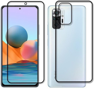 RAJFINCORP Front and Back Tempered Glass for REDMI NOTE 10 PRO(Pack of 2)