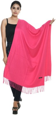 manra Wool Solid Women Shawl(Pink)