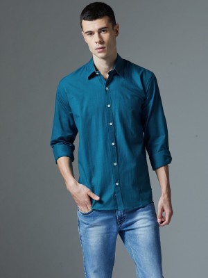 SMOCKERS Men Solid Formal Blue Shirt