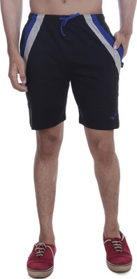 Vego Solid Men Black Baggy Shorts
