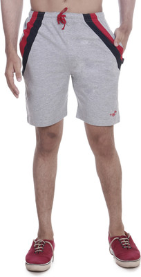 Vego Solid Men Grey Baggy Shorts