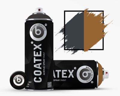 COATEX Dark Grey & Golden Brown Spray Paint 400 ml(Pack of 2)