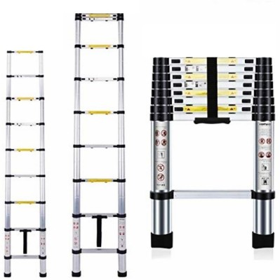 MFY – MADE FOR YOU 9.5Feet/2.9M Aluminum Telescope Extendable Ladder 10 Steps Aluminium Ladder(With Platform)