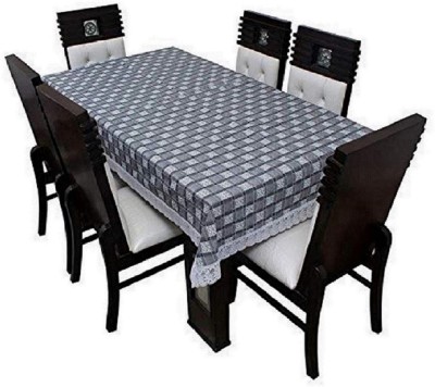 DECOLOGY Printed 4 Seater Table Cover(Grey, PVC)