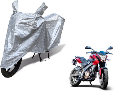 Auto Hub Waterproof Two Wheeler Cover for Bajaj(Pulsar NS 200, Silver)