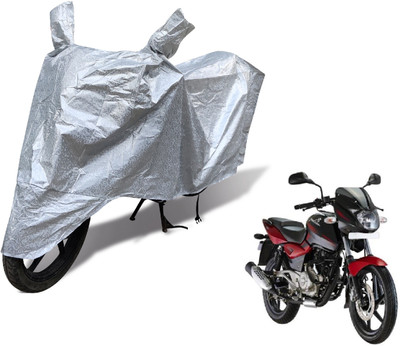 Auto Hub Waterproof Two Wheeler Cover for Bajaj(Pulsar 180 DTS-i, Silver)