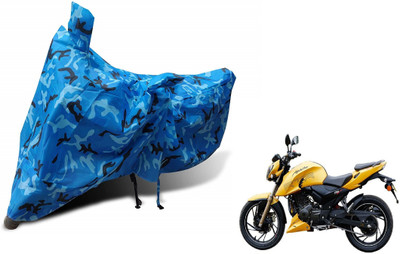 Auto Hub Waterproof Two Wheeler Cover for TVS(Apache RTR 200, Blue)