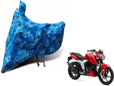 Auto Hub Waterproof Two Wheeler Cover for TVS(Apache RTR 160, Blue)