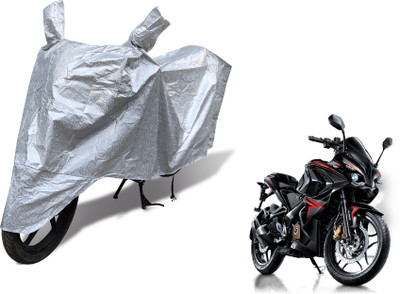 Auto Hub Waterproof Two Wheeler Cover for Bajaj(Pulsar RS 200, Silver)