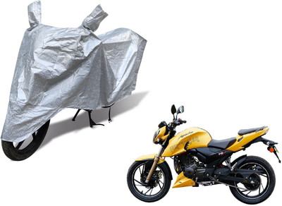 Auto Hub Waterproof Two Wheeler Cover for TVS(Apache RTR 200, Silver)