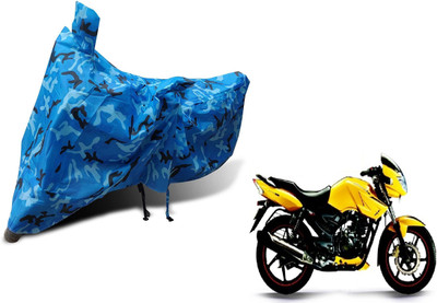 MOCKHE Waterproof Two Wheeler Cover for TVS(Apache, Blue)