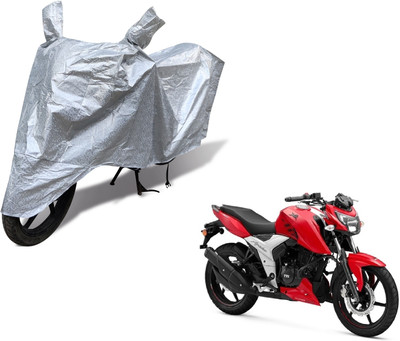 Auto Hub Waterproof Two Wheeler Cover for TVS(Apache RTR 160, Silver)