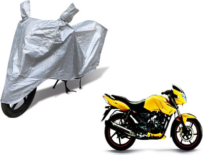 Auto Hub Waterproof Two Wheeler Cover for TVS(Apache, Silver)