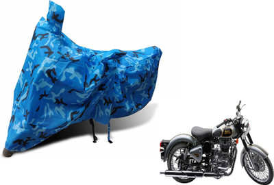 Auto Hub Waterproof Two Wheeler Cover for Royal Enfield(Classic 500, Blue)