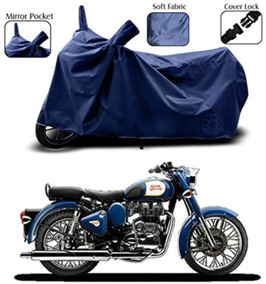 Trendymart Waterproof Two Wheeler Cover for Royal Enfield(Bullet 350 Twinspark, Blue)