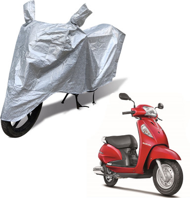 Auto Hub Waterproof Two Wheeler Cover for Suzuki(Access SE, Silver)