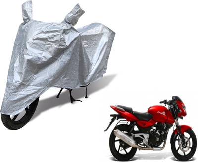 Auto Hub Waterproof Two Wheeler Cover for Bajaj(Pulsar 200 NS DTS-i, Silver)