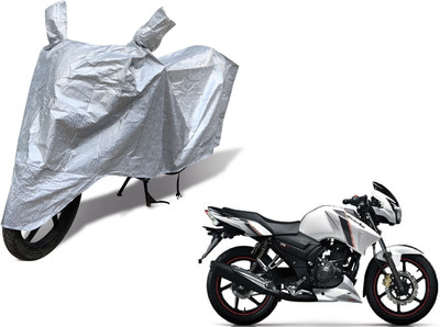 Auto Hub Waterproof Two Wheeler Cover for TVS(Apache RTR 160, Silver)