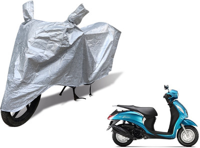MOCKHE Waterproof Two Wheeler Cover for Yamaha(Fascino, Silver)