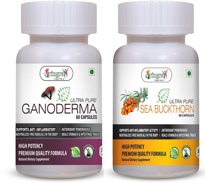 Vringra Ganoderma & Sea Buckthorn Capsules-Immunity Booster-Himalayan Berry Extract(Combo)(2 x 60 Capsules)