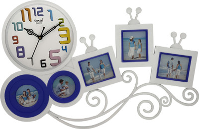 steven quartz llp Analog 42 cm X 62 cm Wall Clock(Blue, With Glass, Standard)