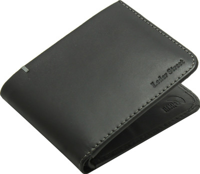 Leder Street Men Trendy, Evening/Party, Formal Black Genuine Leather Wallet(8 Card Slots)