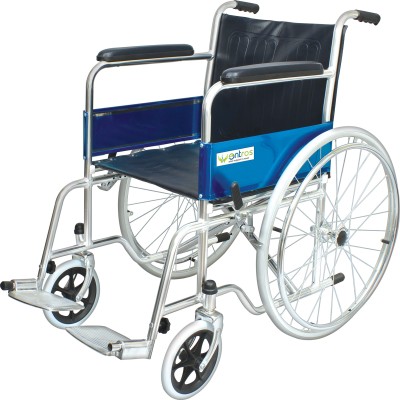 Entros Light Weight Regular Foldable Chromed Steel Wheelchair KL809 Manual Wheelchair(Self-propelled Wheelchair)