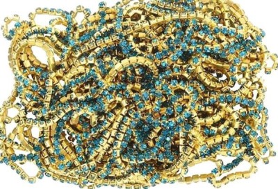 Atifa 2mm Turquoise[firozy] stone chains/stone lace for embroidery,decorations,craft and jewellery making[10 meter]