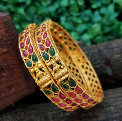 Adc fashions Brass Gold-plated Bangle Set(Pack of 6)
