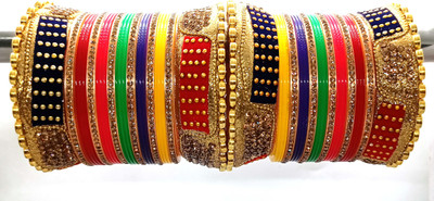 Soniaa Creation Plastic Crystal Bangle Set(Pack of 46)