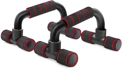 Dr Pacvu Push Up Bars Stand with Foam Grip Handle for Chest Press Home Gym Fitness Exercise Push-up Bar(Black, Red)