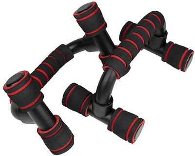 Dr Pacvu Push Up Bars Stand with Foam Grip Handle for Chest Press Fitness Exercise Home Gym Push-up Bar(Red, Black)