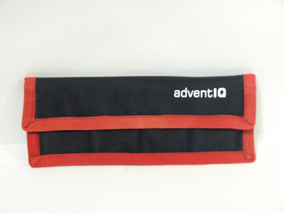 AdventIQ DSLR Camera Battery Holder/Pouch/Case/Bag (4 Pocket) for AA Battery, Canon LP-E6 LP-E8 LP-E10 LP-E12 Battery, Nikon EN-EL14 EN-EL15 Battery, Sony NP-FW50 NP-F550 NP-FM500H Battery Camera Bag (Black- Red)  Camera Bag(Black with Red Tape)