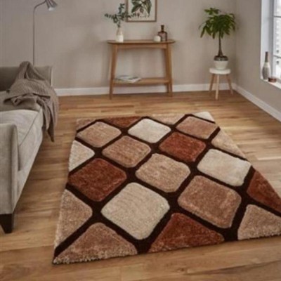 shopgallery Beige, Brown Polyester Carpet(2 ft,  X 4 ft, Rectangle)