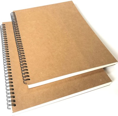 INNAXA A4 Big Thick Spiral Bound Notebooks and Journals Backpack Books 50Sheets/100Pages per Book (A4 Blank-2 Pack) 120 GSM. A4 Notebook Blank 100 Pages(Brown, Pack of 2)