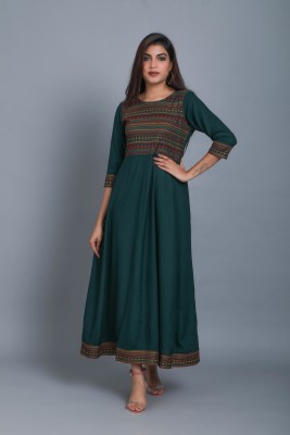 Omsharda Anarkali Gown(Dark Green)