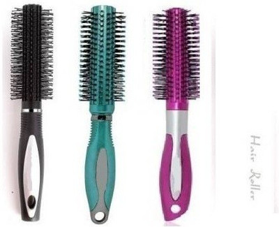 lukaf Round Rolling Curling Comb / Styling Hair Brush Pack of 3