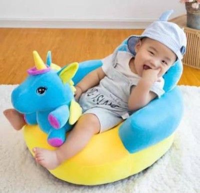 Wrodss Kids Sofa Soft Plush Cushion Unicorn Shape Baby Sofa Seat Or Rocking Chair for Kids - 08 to 36 Months (Blue)  - 25 cm(Multicolor)