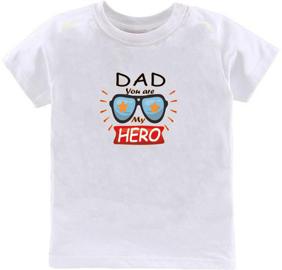 Kavee Baby Boys Typography, Printed Pure Cotton Regular T Shirt(White, Pack of 1)