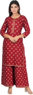 SUBHAKA Women Kurta Palazzo Set