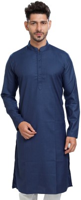 Kunj Creation Men Solid Straight Kurta(Dark Blue)