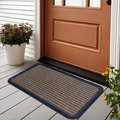 Mats Avenue PP (Polypropylene), Rubber Door Mat(Grey, Large)